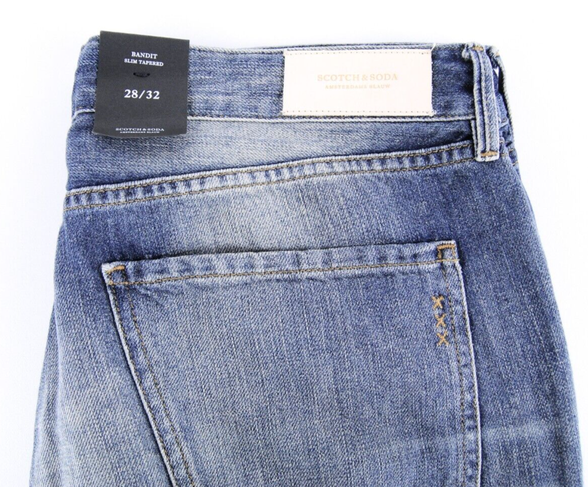 Scotch & Soda Bandit Womens Jeans W28/L32 Blue Washed Slim Cotton Linen