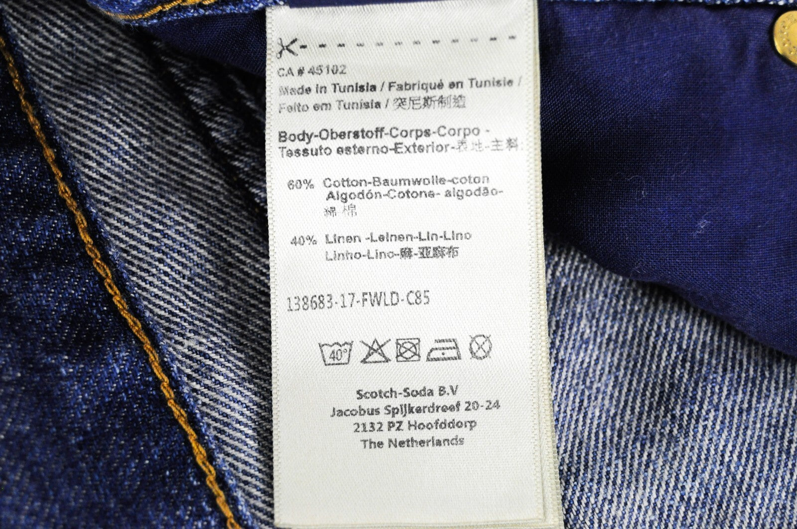 Scotch & Soda Bandit Womens Jeans W28/L32 Blue Washed Slim Cotton Linen