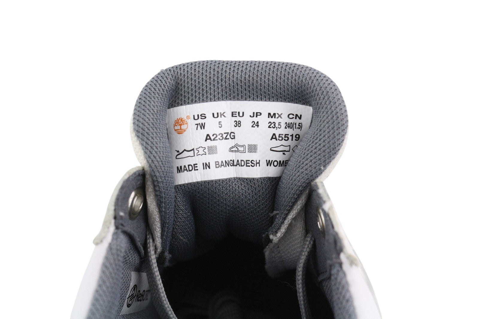 TIMBERLAND A23ZG Women Sneakers EU38 Grey Leather Low Top Lace Up Logo Trainers