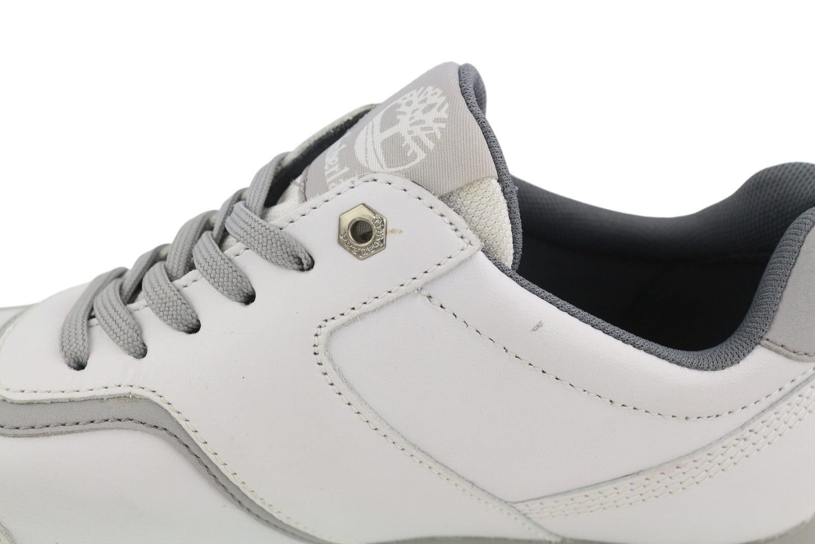 TIMBERLAND A23ZG Women Sneakers EU38 Grey Leather Low Top Lace Up Logo Trainers