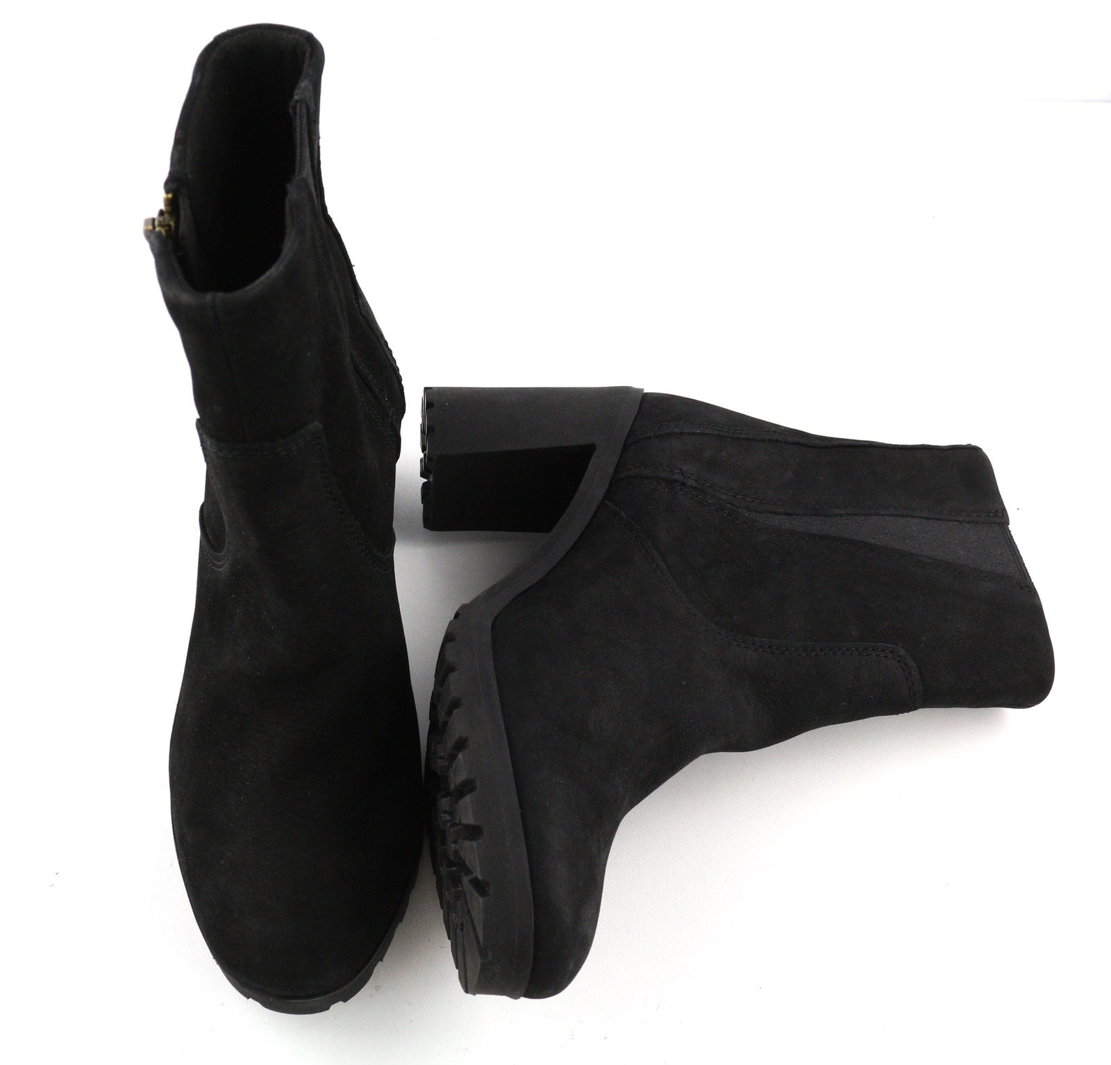 TIMBERLAND A22BA-A6034 Womens Shoes EU37/37.5 Black Leather Zip Ankle Heels