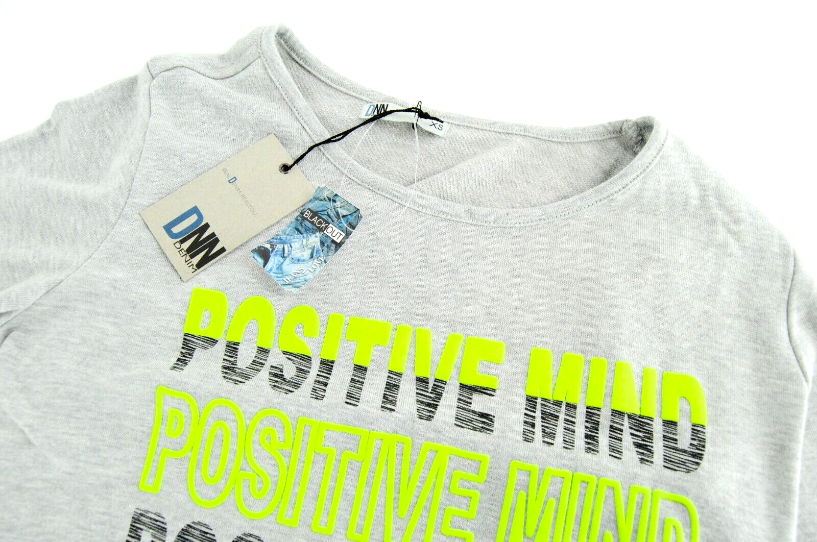 DNN  Womens Sweatshirt XS Grey Long Sleeve Cotton  Slogan Print