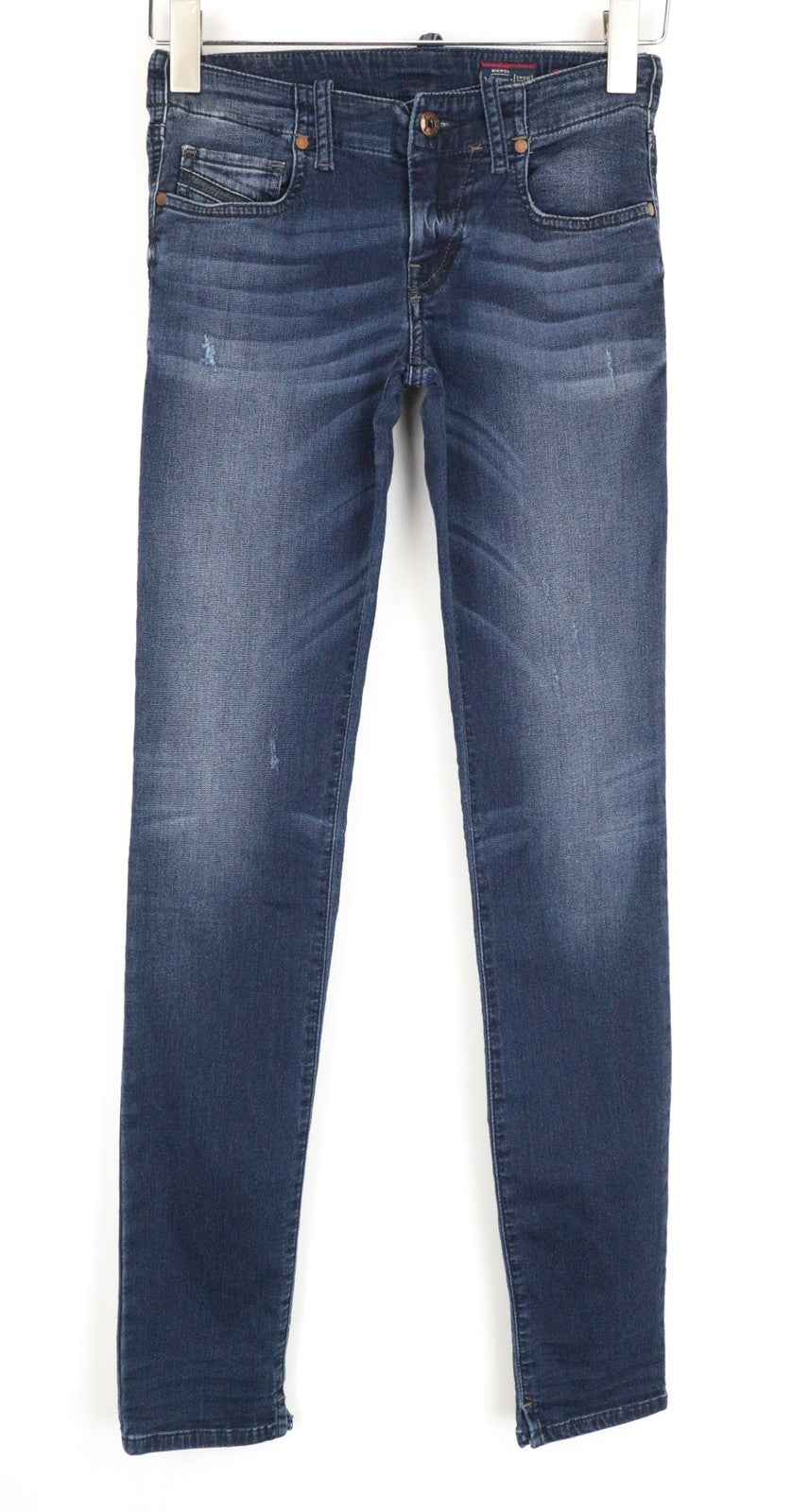 DIESEL Grupee-Ne 0670V W23 Slim Skinny Jogg Blue Women's Jeans With Distressing