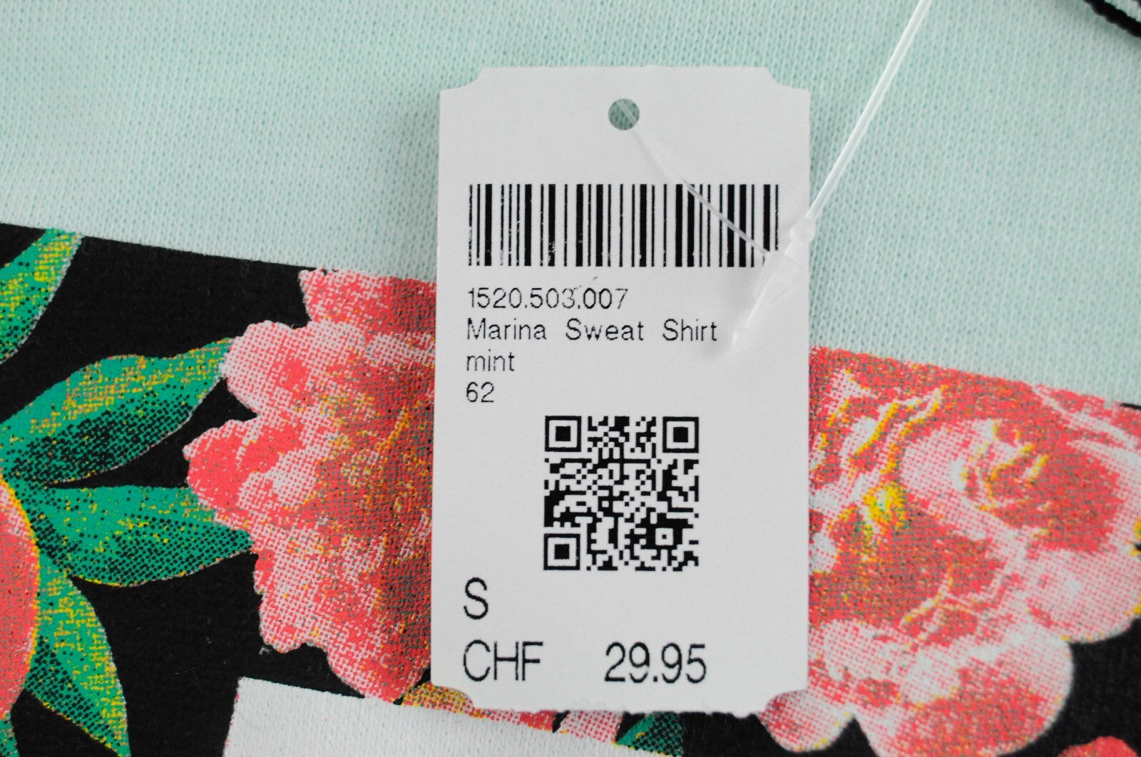 DNN  Womens Pullover S Mint Blue Long Sleeve Cotton  Slogan Design