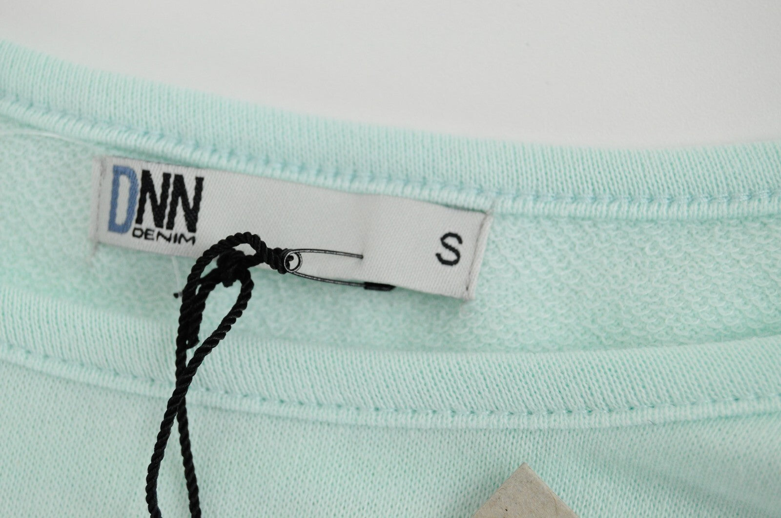 DNN  Womens Pullover S Mint Blue Long Sleeve Cotton  Slogan Design