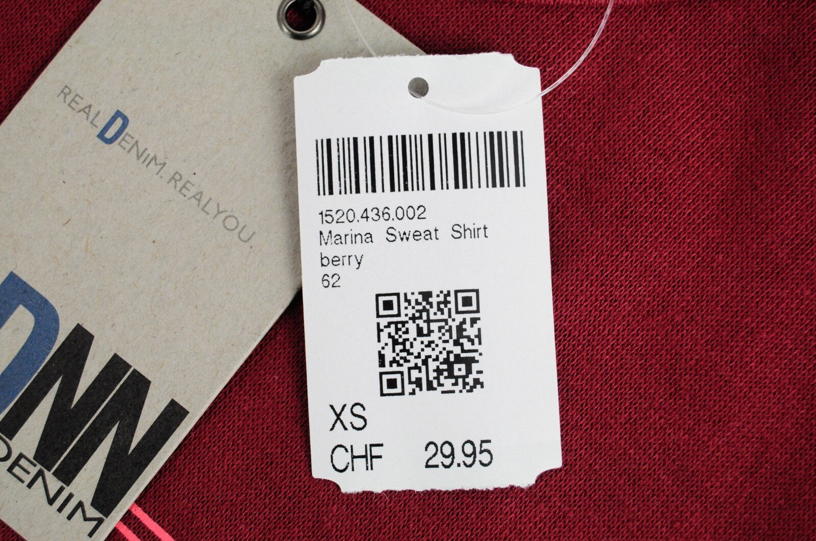 DNN  Womens Sweatshirt XS Red Cotton   Print Long Sleeve