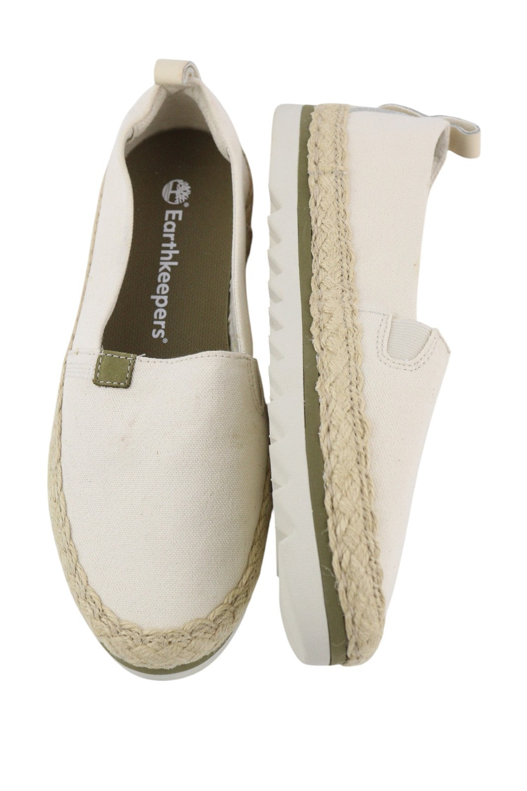 TIMBERLAND A24QW Women Shoes EU38 Beige Espadrilles Slip On Low Top Almond Toe