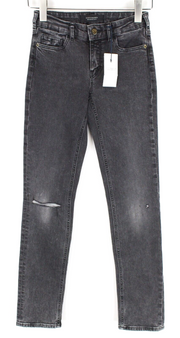 Scotch & Soda Womens Jeans W24/L32 Grey Distressed Slim Straight Stretch