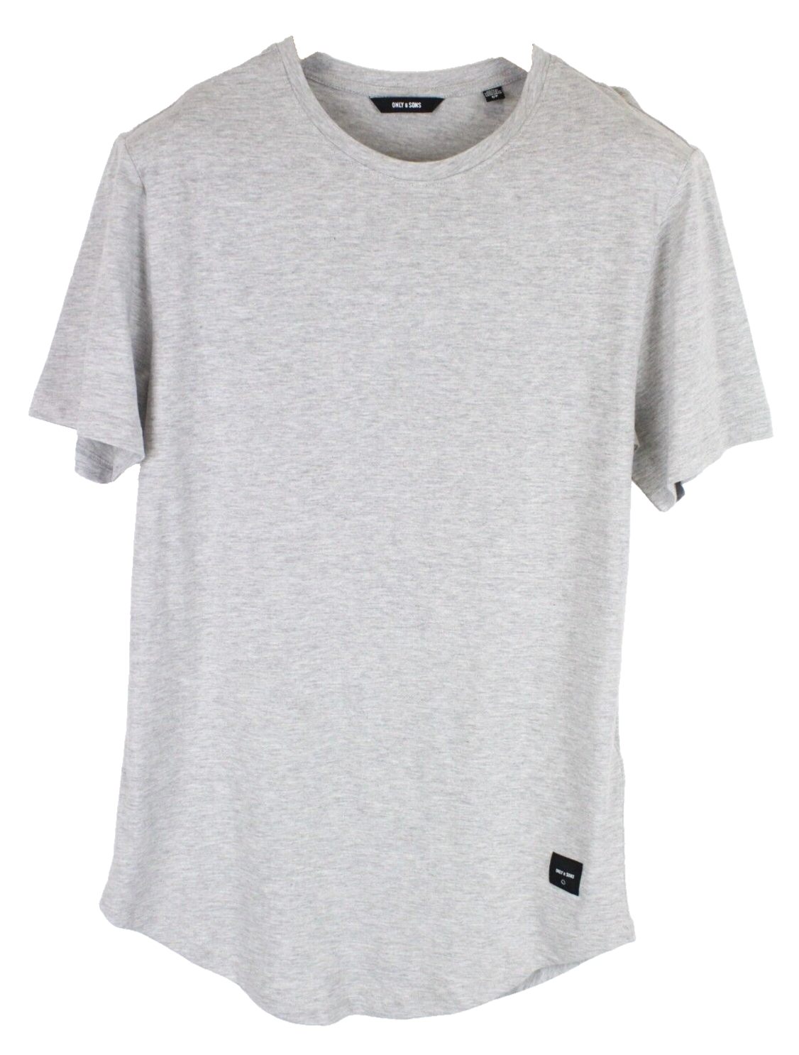 Only & Sons Mens T-Shirt S Light Grey Melange Crew Neck Basic 3-Pack Jersey