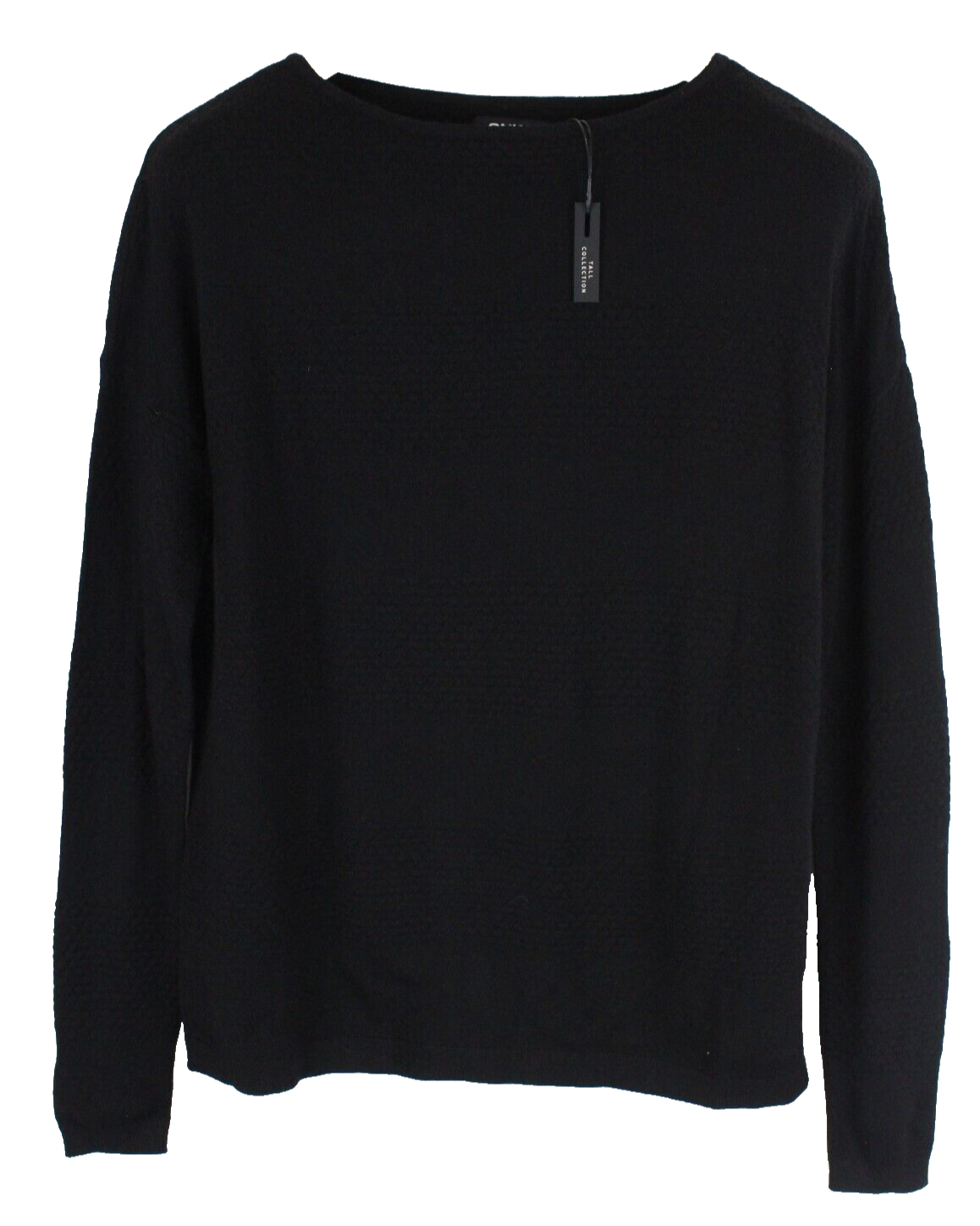 Only Brenda Womens Pullover XS Black Sweater Textured Tight-Knit Tall
