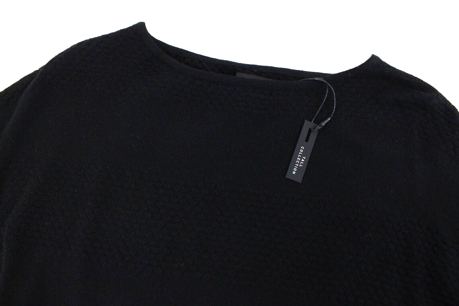 Only Brenda Womens Pullover XS Black Sweater Textured Tight-Knit Tall