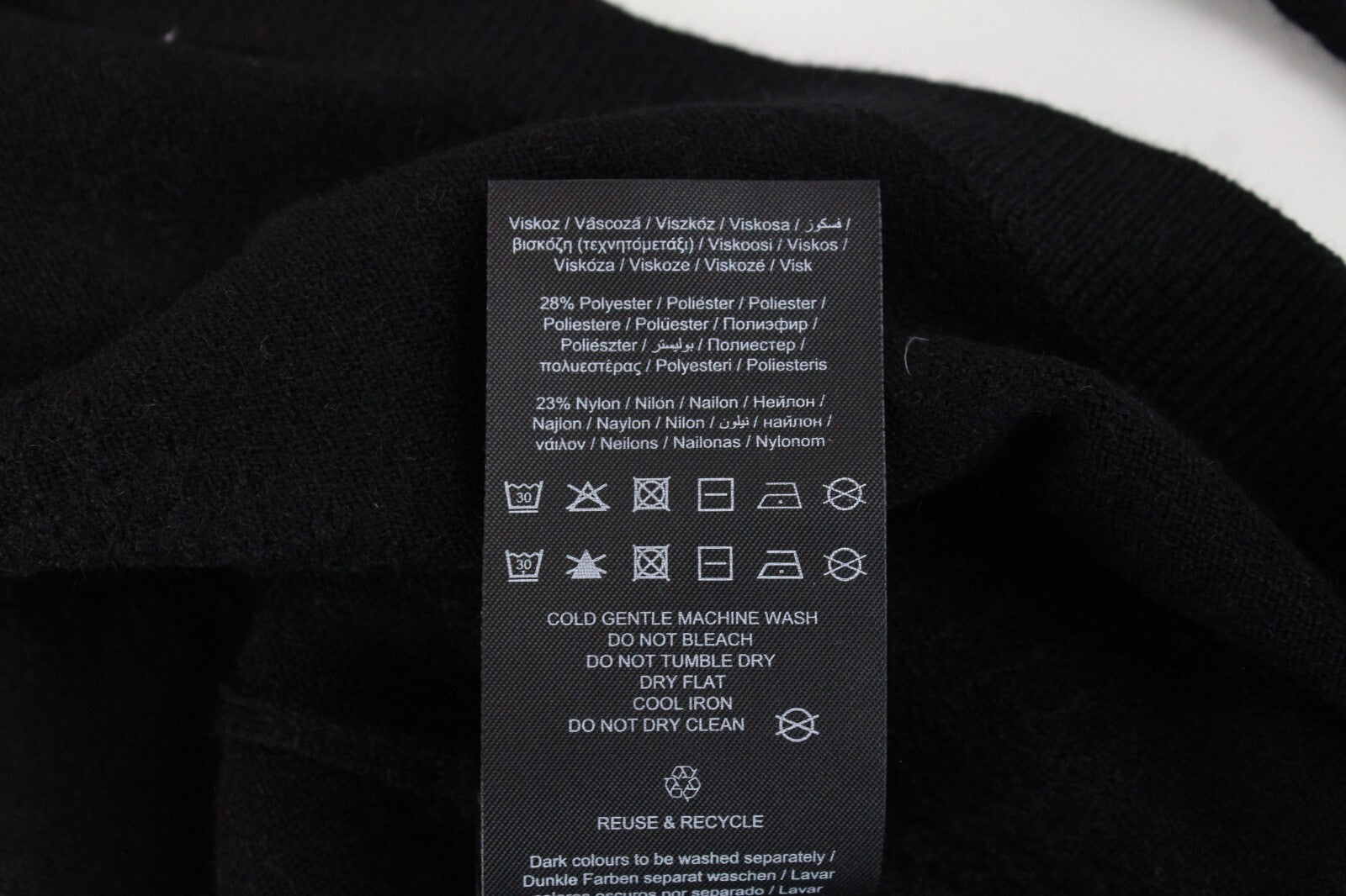 Only Brenda Womens Pullover XS Black Sweater Textured Tight-Knit Tall