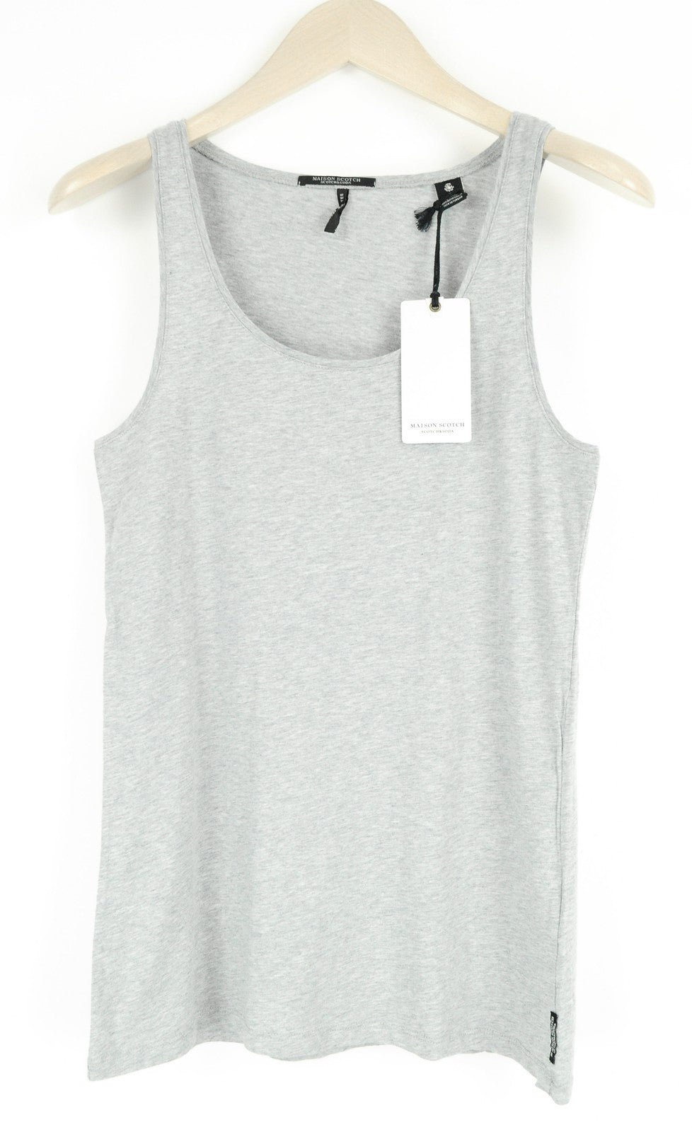 MAISON SCOTCH Tank Top Womens's M Grey Cotton Sleeveless Round Neck  Shirt