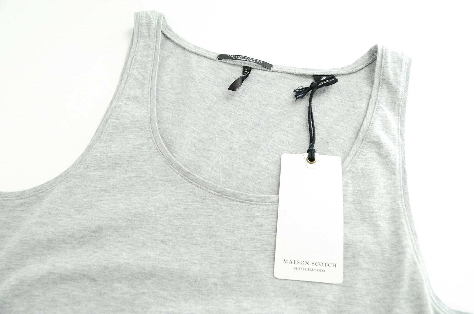 MAISON SCOTCH Tank Top Womens's M Grey Cotton Sleeveless Round Neck  Shirt