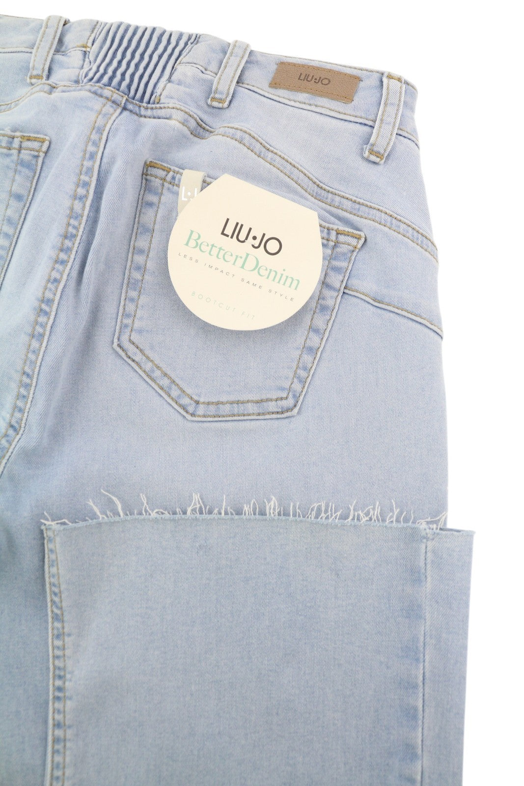 LIU JO Parfait Women Jeans W28 Organic Washed Blue Denim Buttoned Bootcut Fit