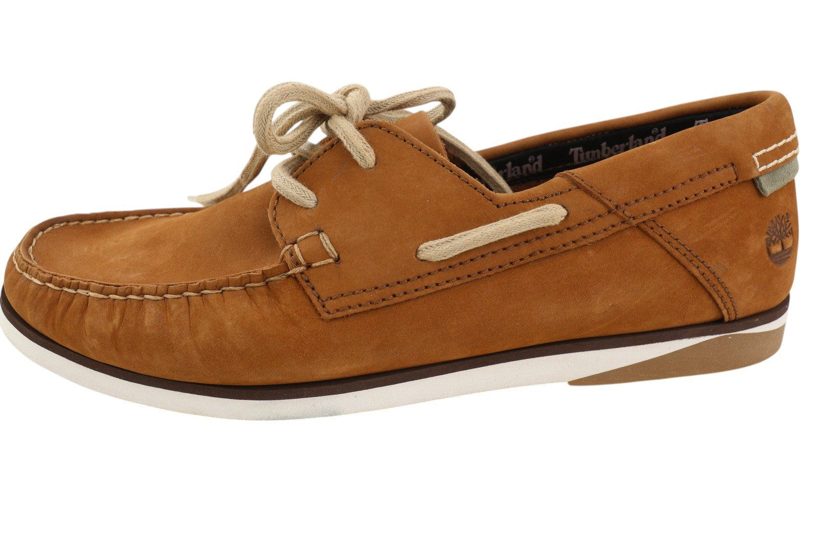 TIMBERLAND A4161 Men Shoes EU41.5 Brown Leather Boat Slip On True Cloud Comfort