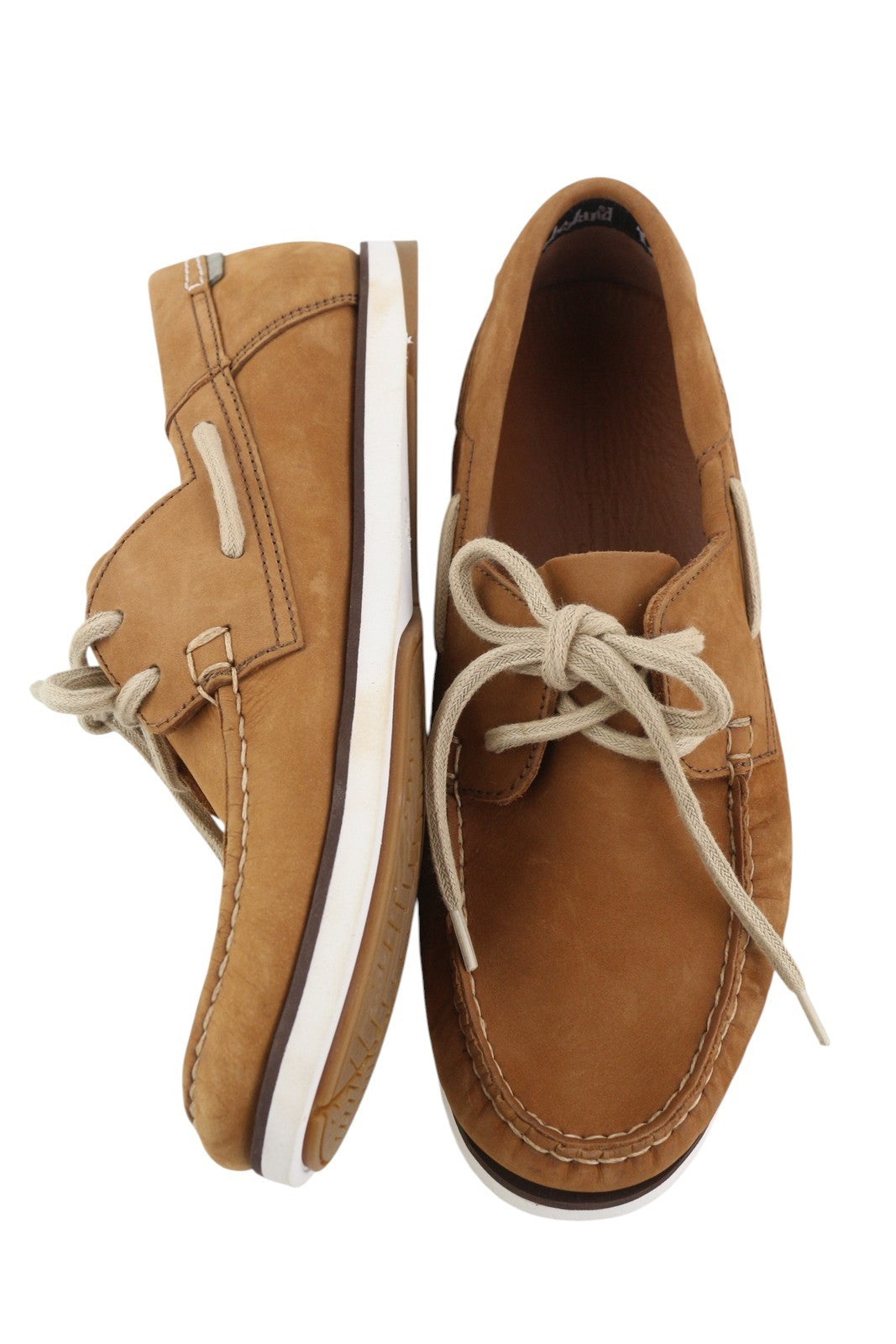 TIMBERLAND A4161 Men Shoes EU41.5 Brown Leather Boat Slip On True Cloud Comfort