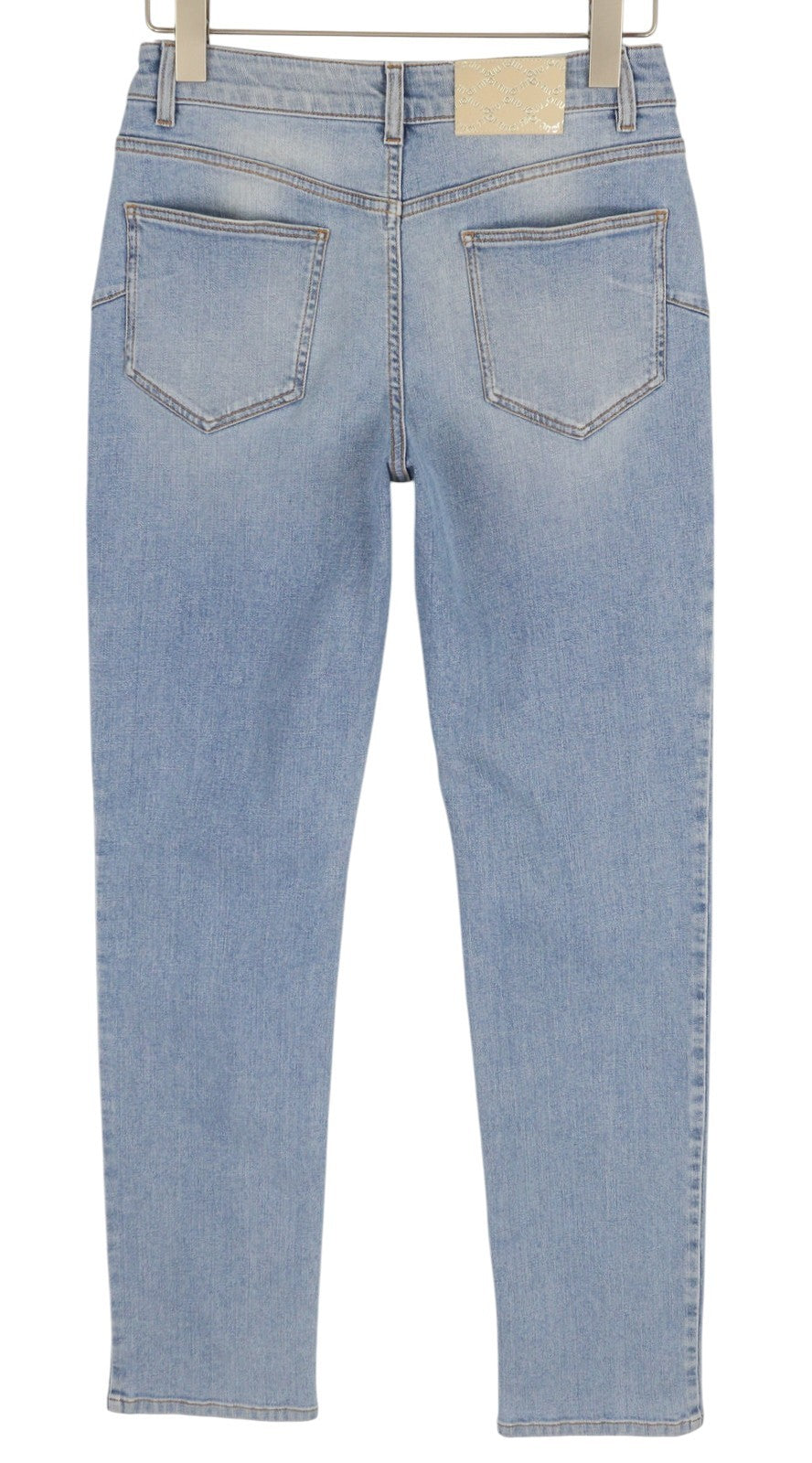 LIU JO Slim Gamba Dritta Women Jeans 40 Washed Denim Blue Zip Fly Casual Logo