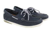 TIMBERLAND A416H Men Shoes EU40/41 Dark Blue Leather Boat Slip On True Cloud