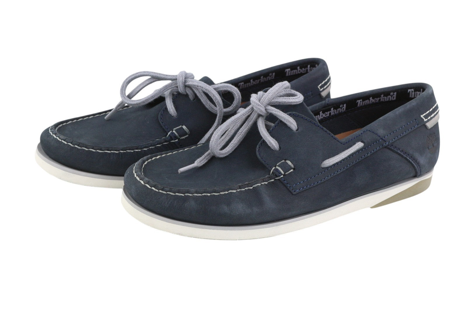 TIMBERLAND A416H Men Shoes EU40/41 Dark Blue Leather Boat Slip On True Cloud