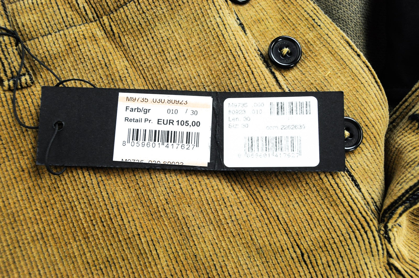 REPLAY Corduroy Mens Trousers W30 L30 Brown Stretch Cotton  Regular