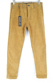REPLAY Brown Corduroy W31 L30 Trousers Mens Stretch Cotton Button Front Style
