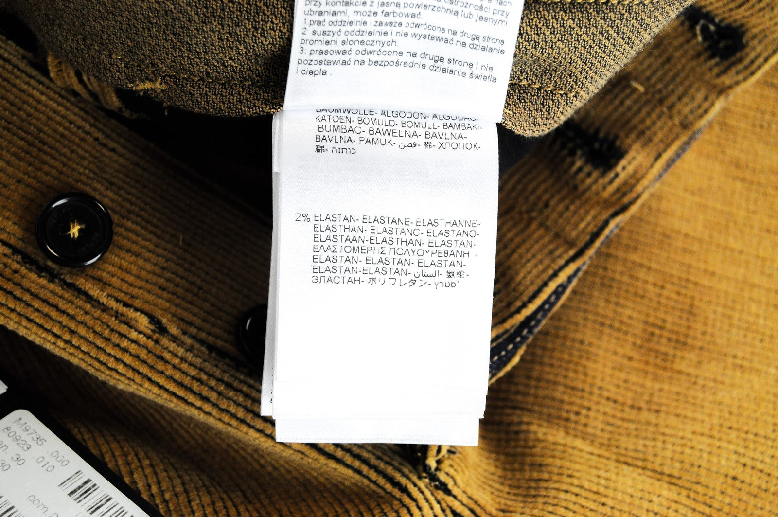 REPLAY Brown Corduroy W31 L30 Trousers Mens Stretch Cotton Button Front Style