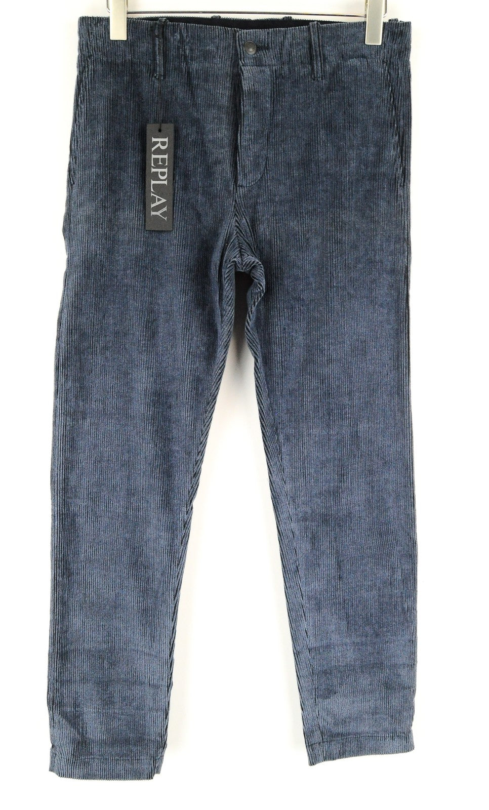 REPLAY W30 L30 Blue Corduroy Trousers Mens Cotton  Regular Stretch
