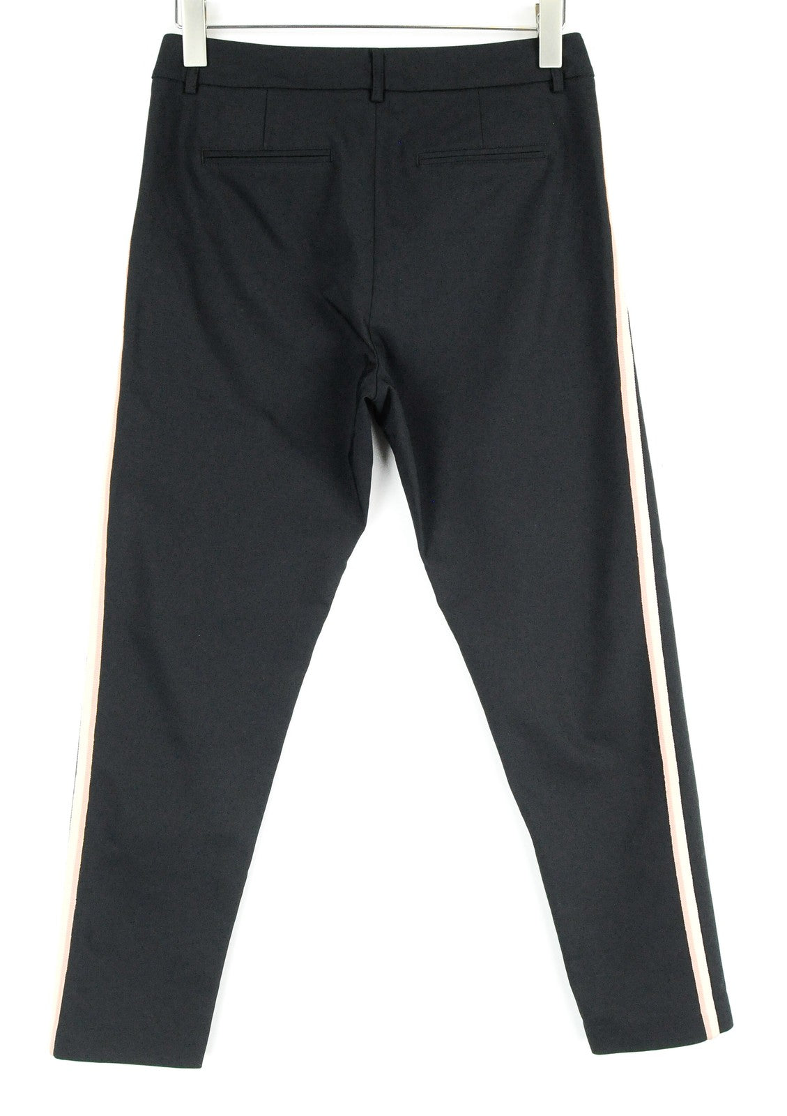 MAISON SCOTCH Womens's Trousers S Black Side Stripe Classic Style Slit Pockets