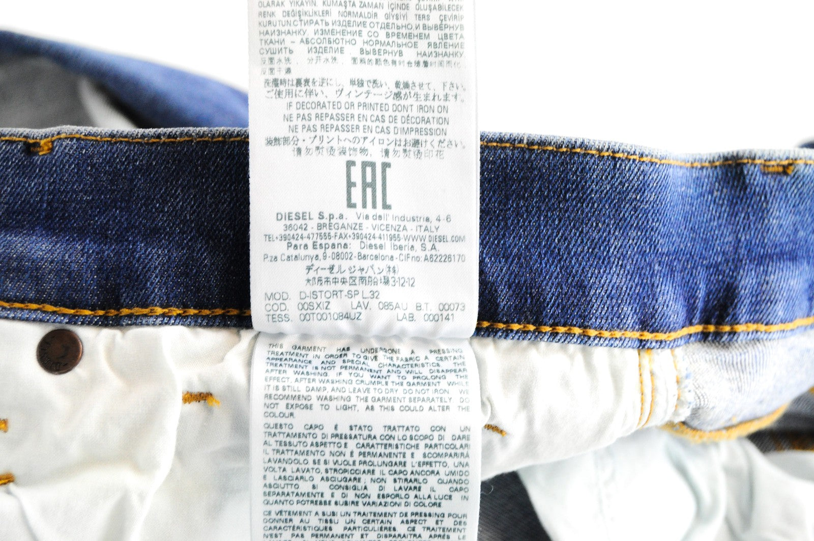 DIESEL D-Istort-SP 085AU Skinny Mens Jeans W29 L32 Blue Stretch Cotton