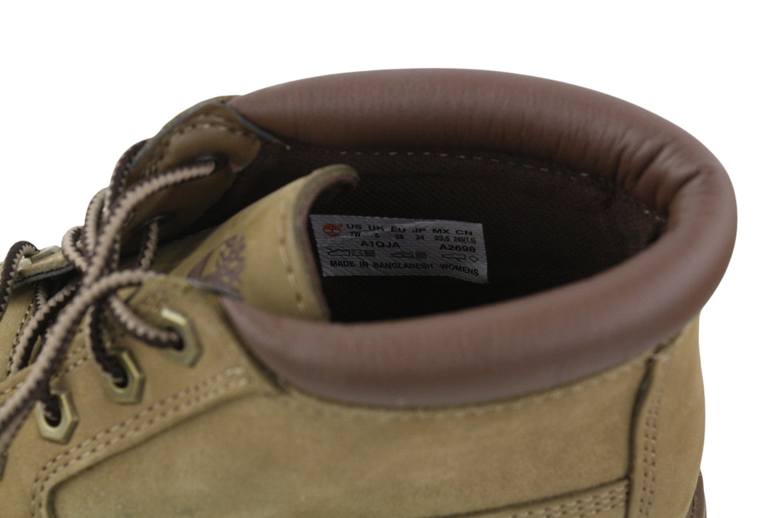 TIMBERLAND A1QJA Women Boots EU37/38 Grey Leather Ankle-Top Lace Up Ortholite