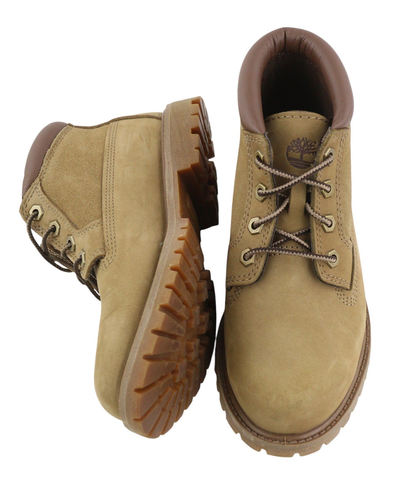 TIMBERLAND A1QJA Women Boots EU37/38 Grey Leather Ankle-Top Lace Up Ortholite