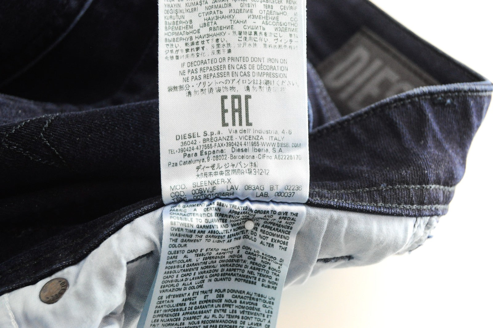 DIESEL Sleenker-X 083AG Skinny Slim Mens Jeans W29 L32 Dark Blue Stretch