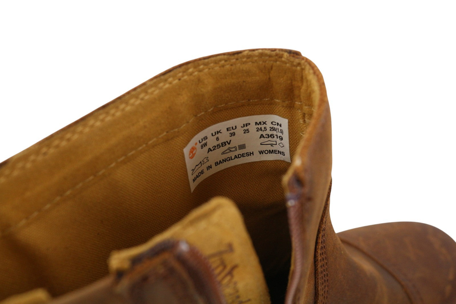 TIMBERLAND A25BV Women Boots EU39/40 Brown Leather Heeled Aged Look Mid-Top