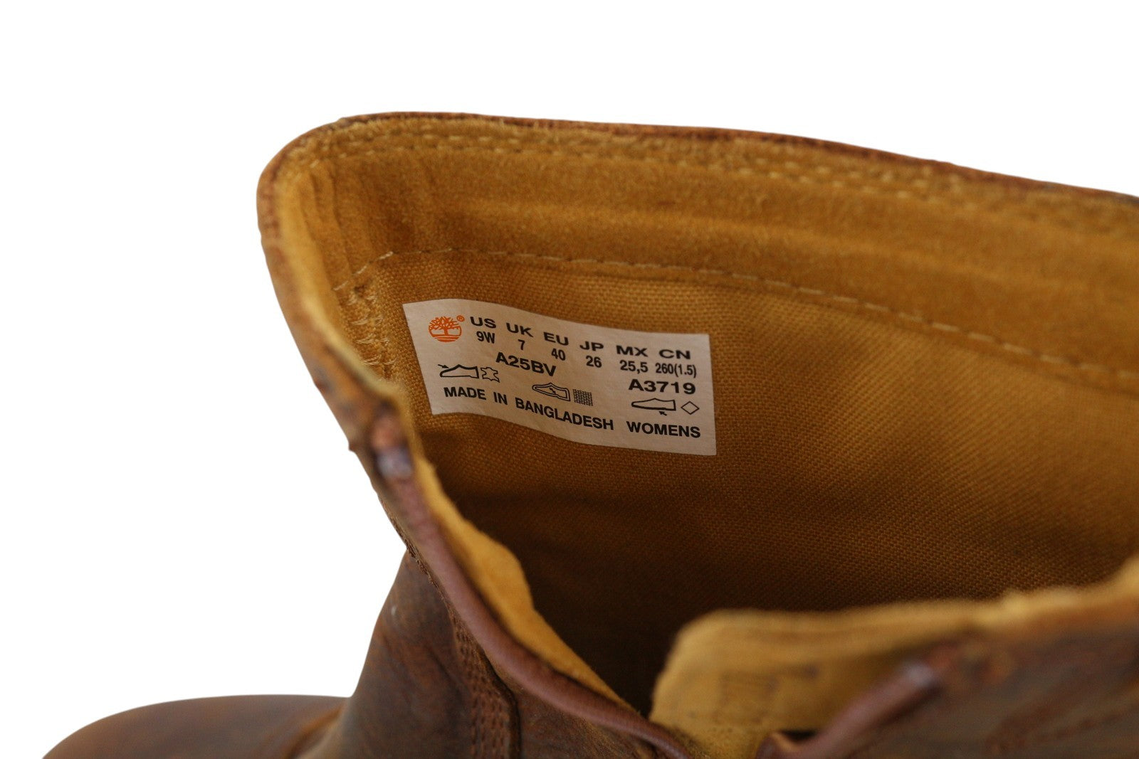 TIMBERLAND A25BV Women Boots EU39/40 Brown Leather Heeled Aged Look Mid-Top