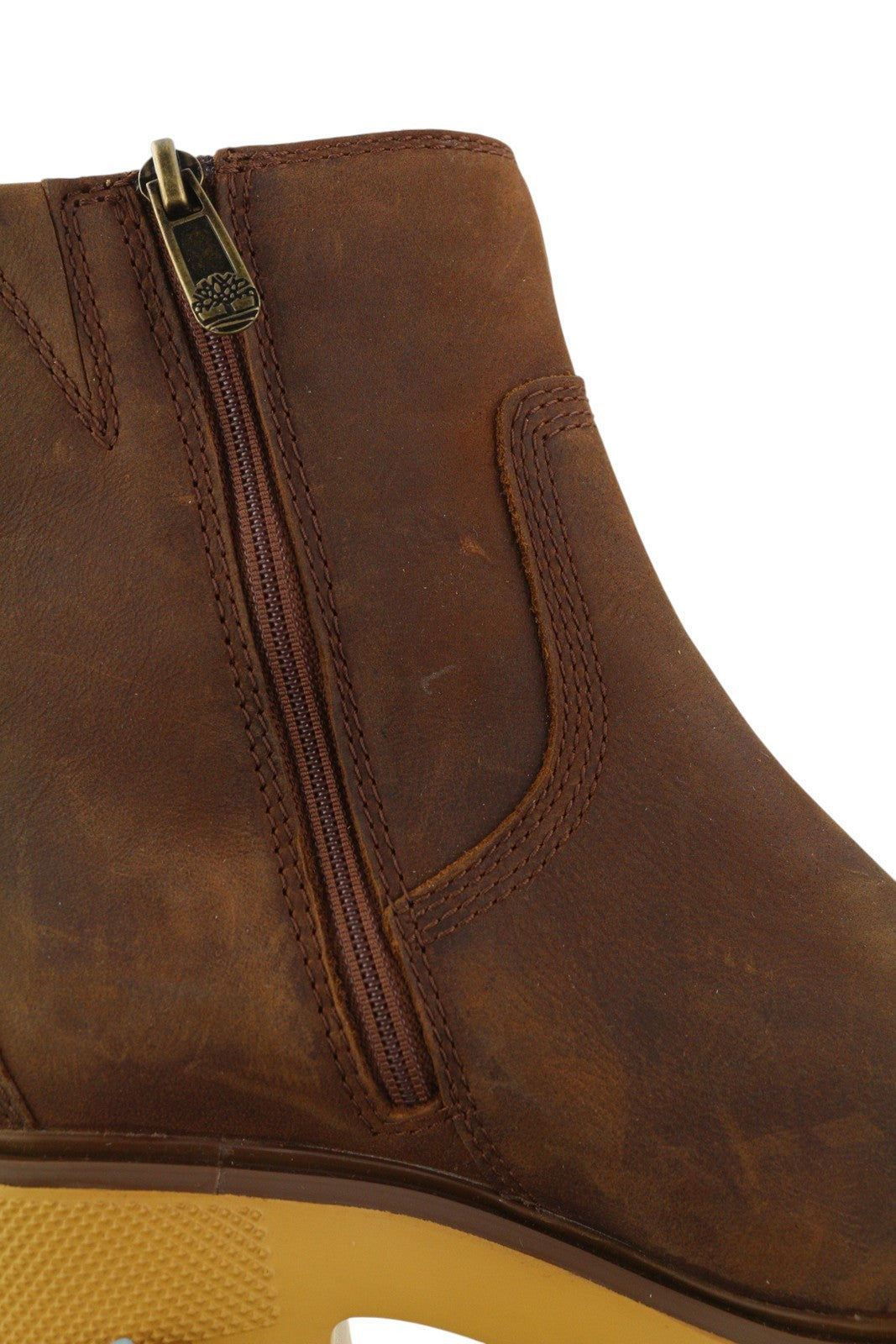 TIMBERLAND A25BV Women Boots EU39/40 Brown Leather Heeled Aged Look Mid-Top