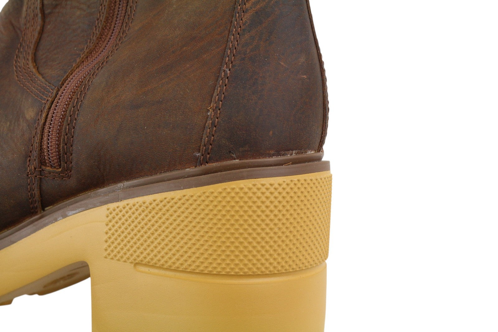 TIMBERLAND A25BV Women Boots EU39/40 Brown Leather Heeled Aged Look Mid-Top