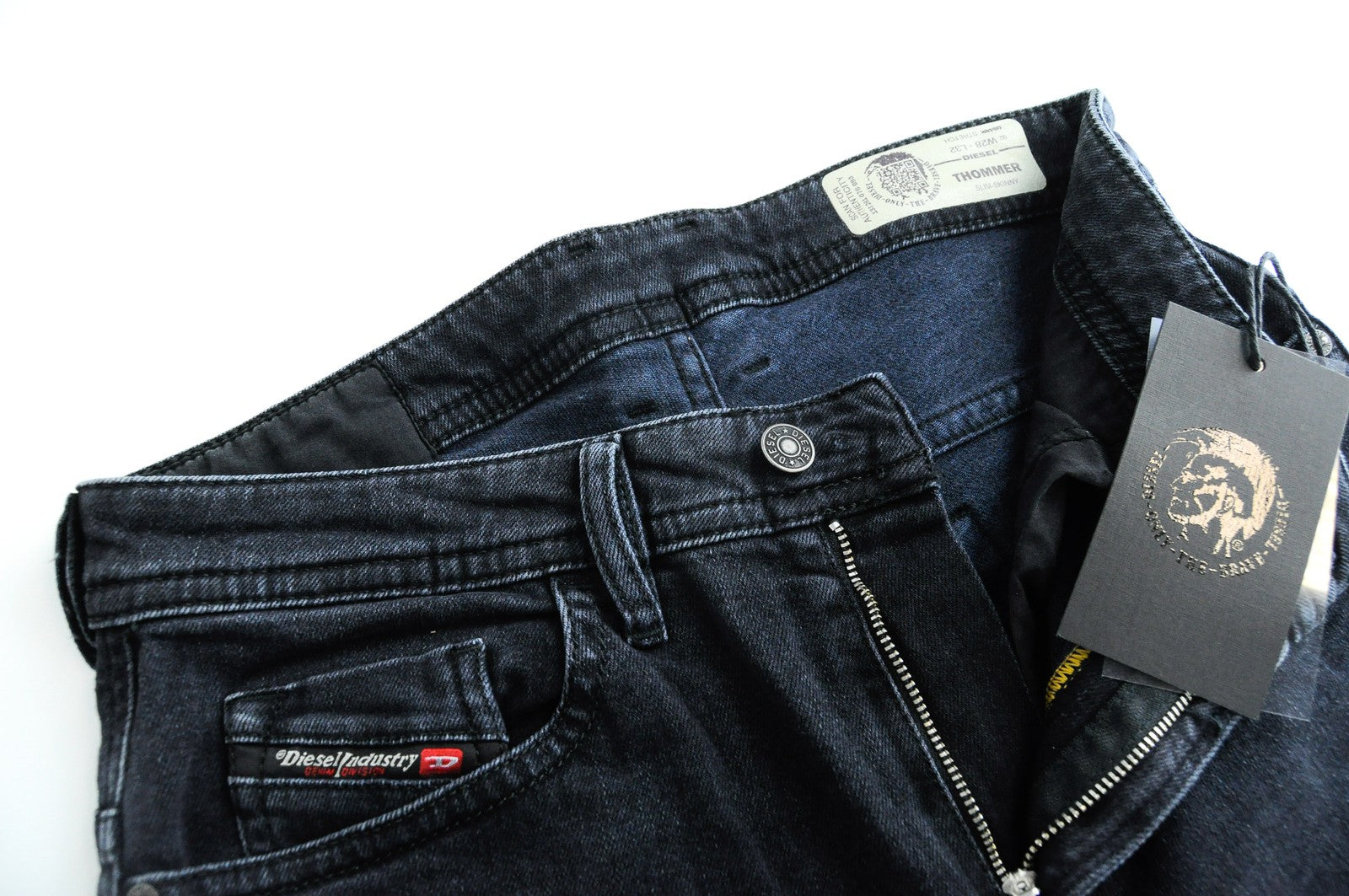 DIESEL Thommer 084NK Navy Blue W28 L32 Mens Jeans Slim Skinny Cotton Stretch