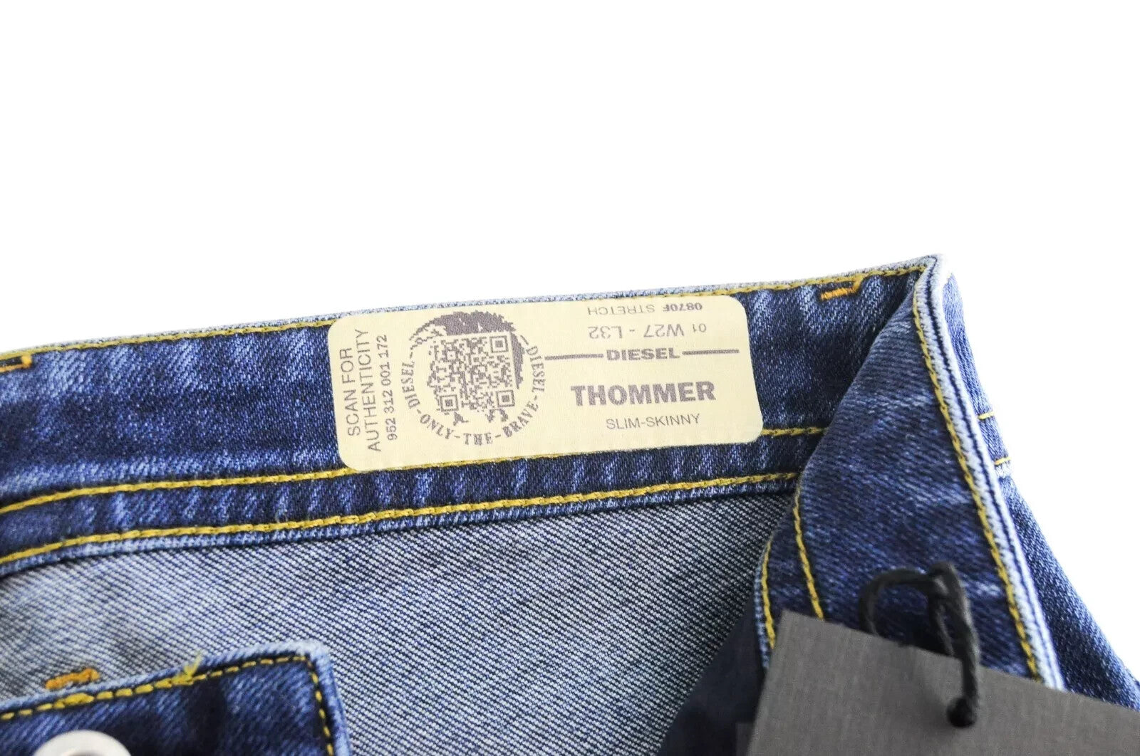 DIESEL Thommer 0870F W27 L32 Mens Jeans Slim Skinny Blue 5-Pocket Stretch