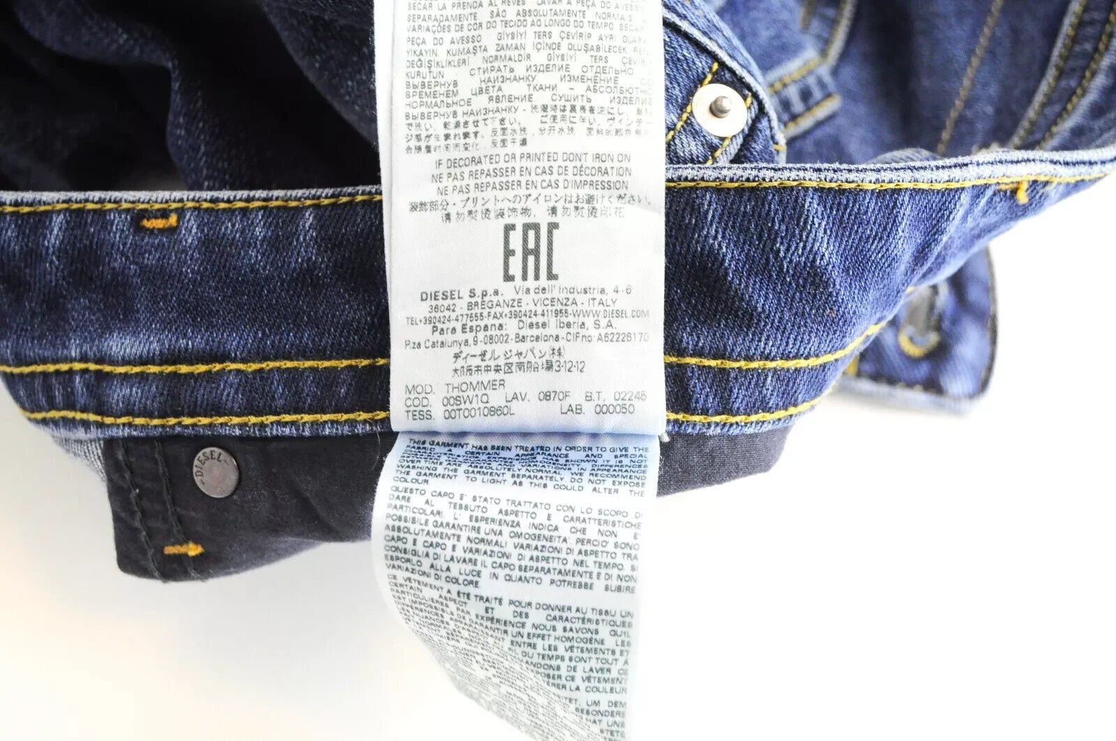 DIESEL Thommer 0870F W27 L32 Mens Jeans Slim Skinny Blue 5-Pocket Stretch