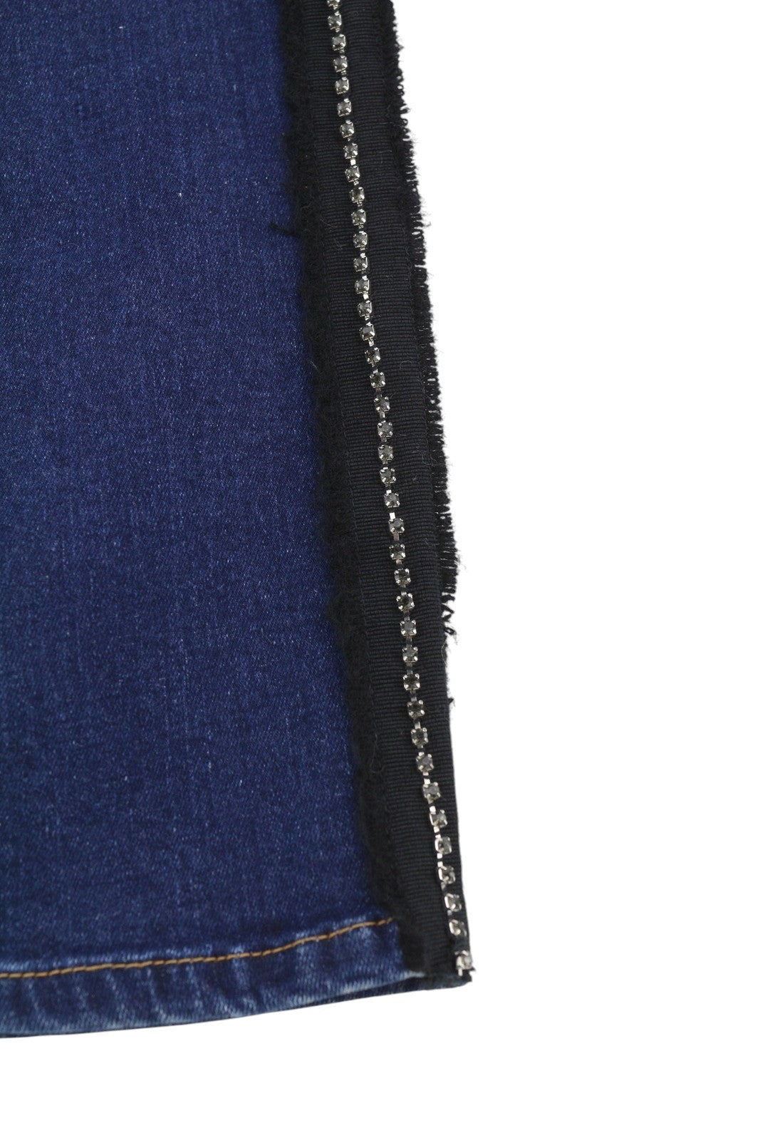 LIU JO Fabulous Women Jeans W28 Skinny Fit Washed Denim Blue Rhinestones Details