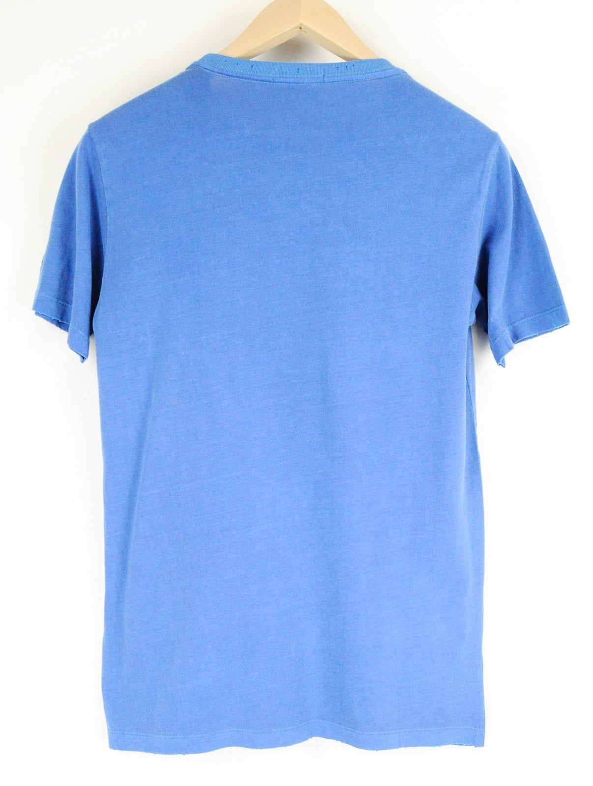 REPLAY Mens T-Shirt S Short Sleeve Blue Cotton Ripped  Pullover