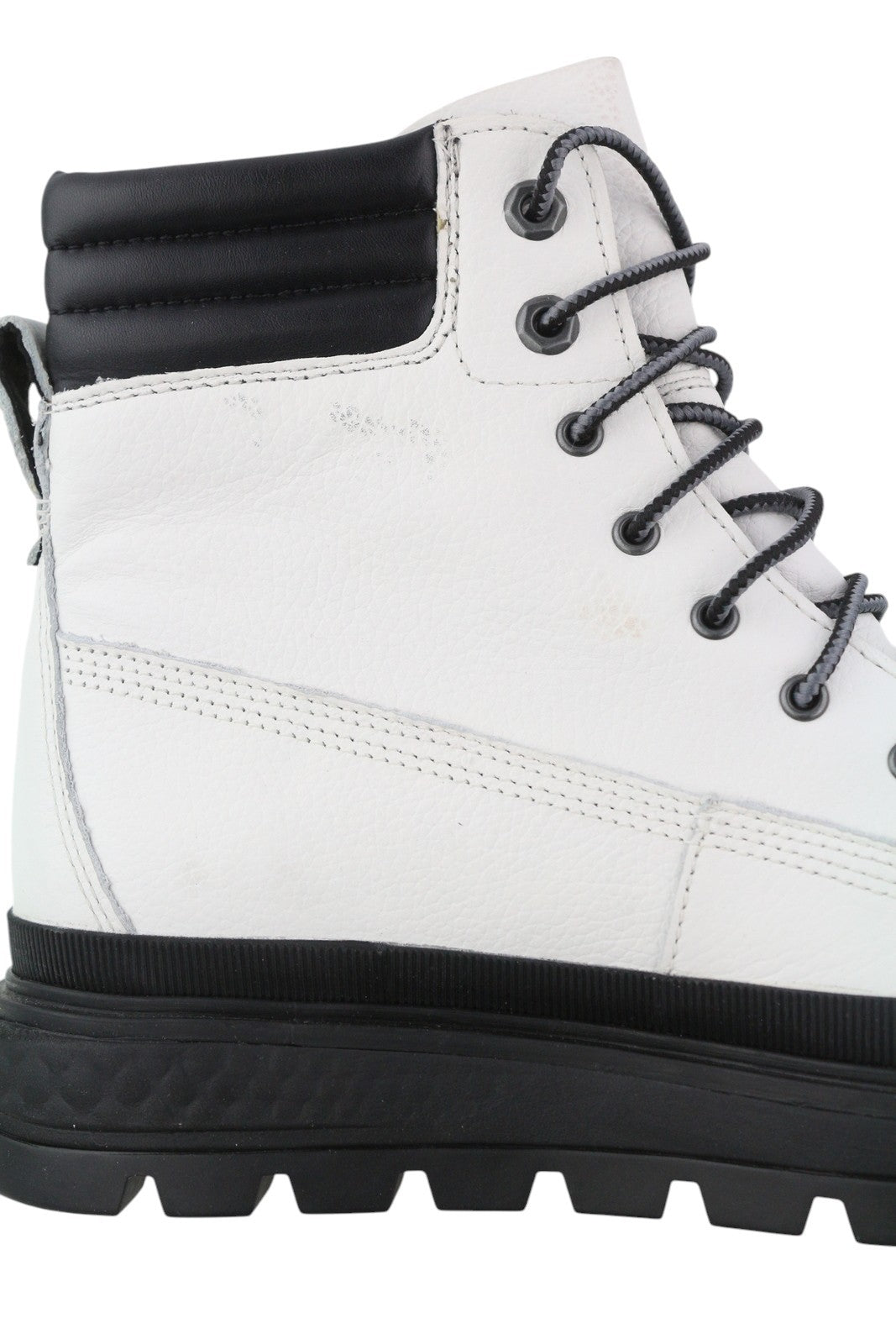 TIMBERLAND A2JQH Women Boots EU37/38 White Leather Laced GreenStride ReBOTL