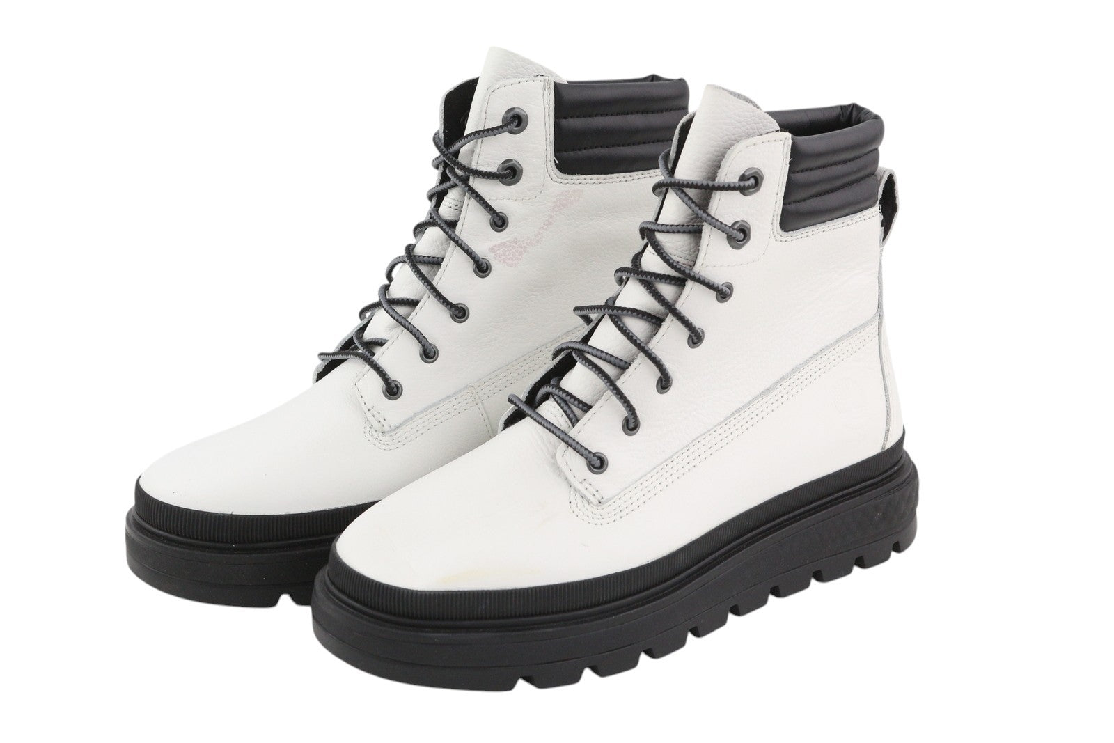 TIMBERLAND A2JQH Women Boots EU37/38 White Leather Laced GreenStride ReBOTL