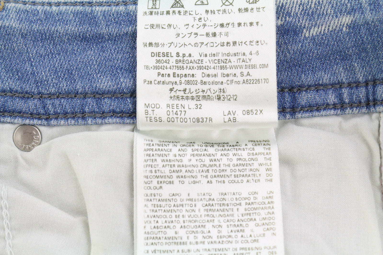 DIESEL Reen 0852X Women Jeans W27/L32 Regular Boyfriend Regular Waist RRP€179