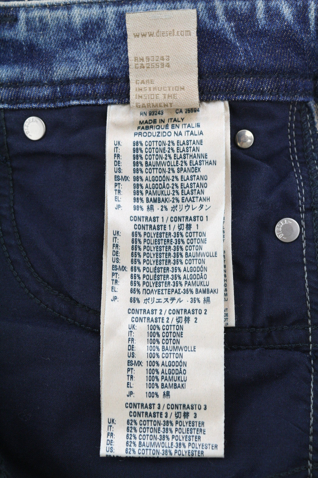 DIESEL Reen 0855T Women Jeans W26/L30 Straight Regular Limited edition Patches