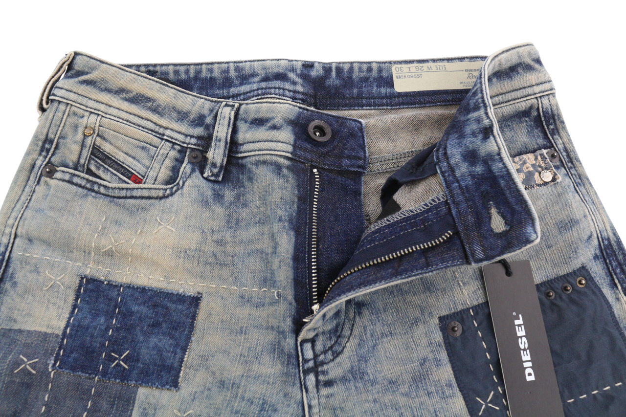 DIESEL Reen 0855T Women Jeans W26/L30 Straight Regular Limited edition Patches