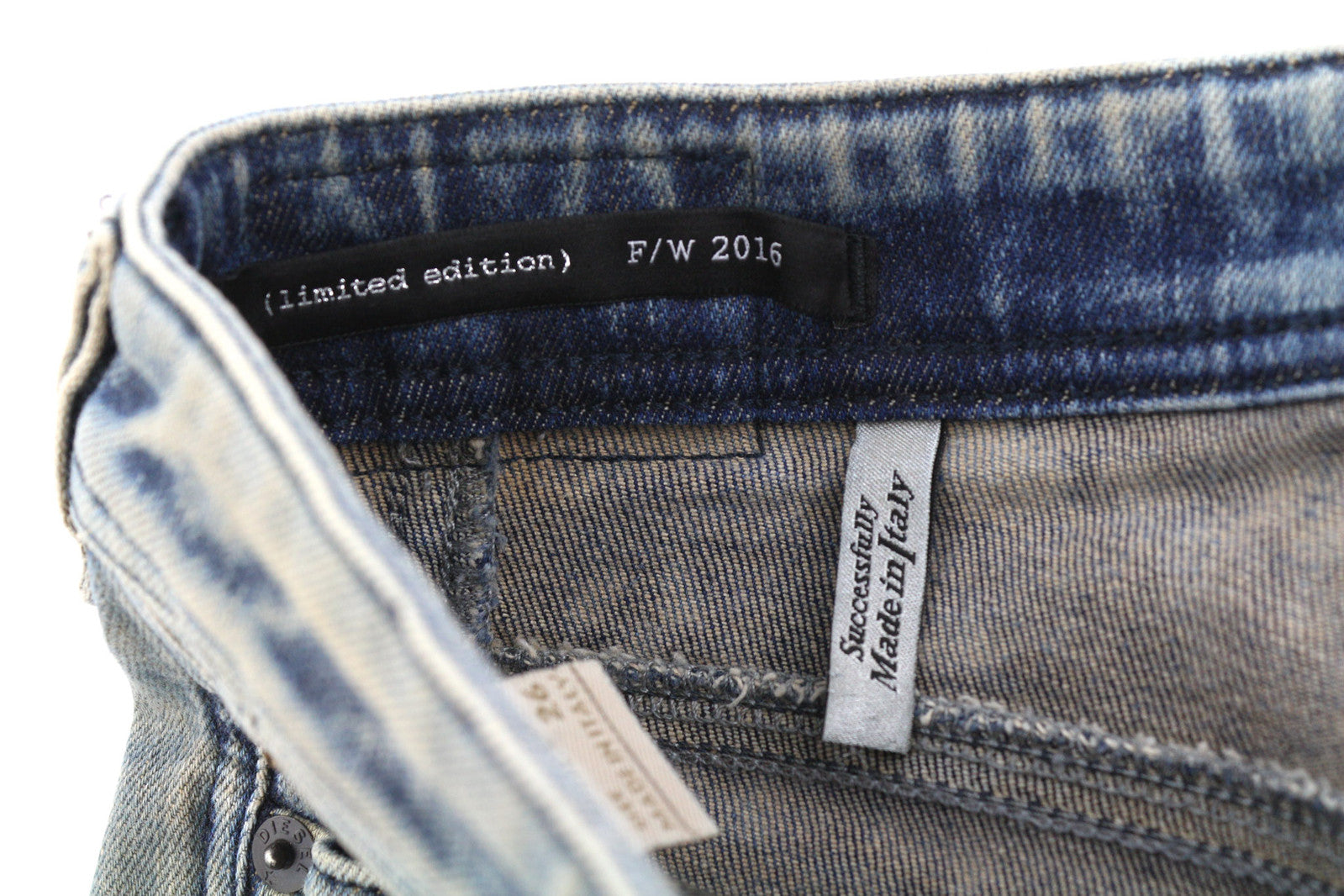 DIESEL Reen 0855T Women Jeans W26/L30 Straight Regular Limited edition Patches