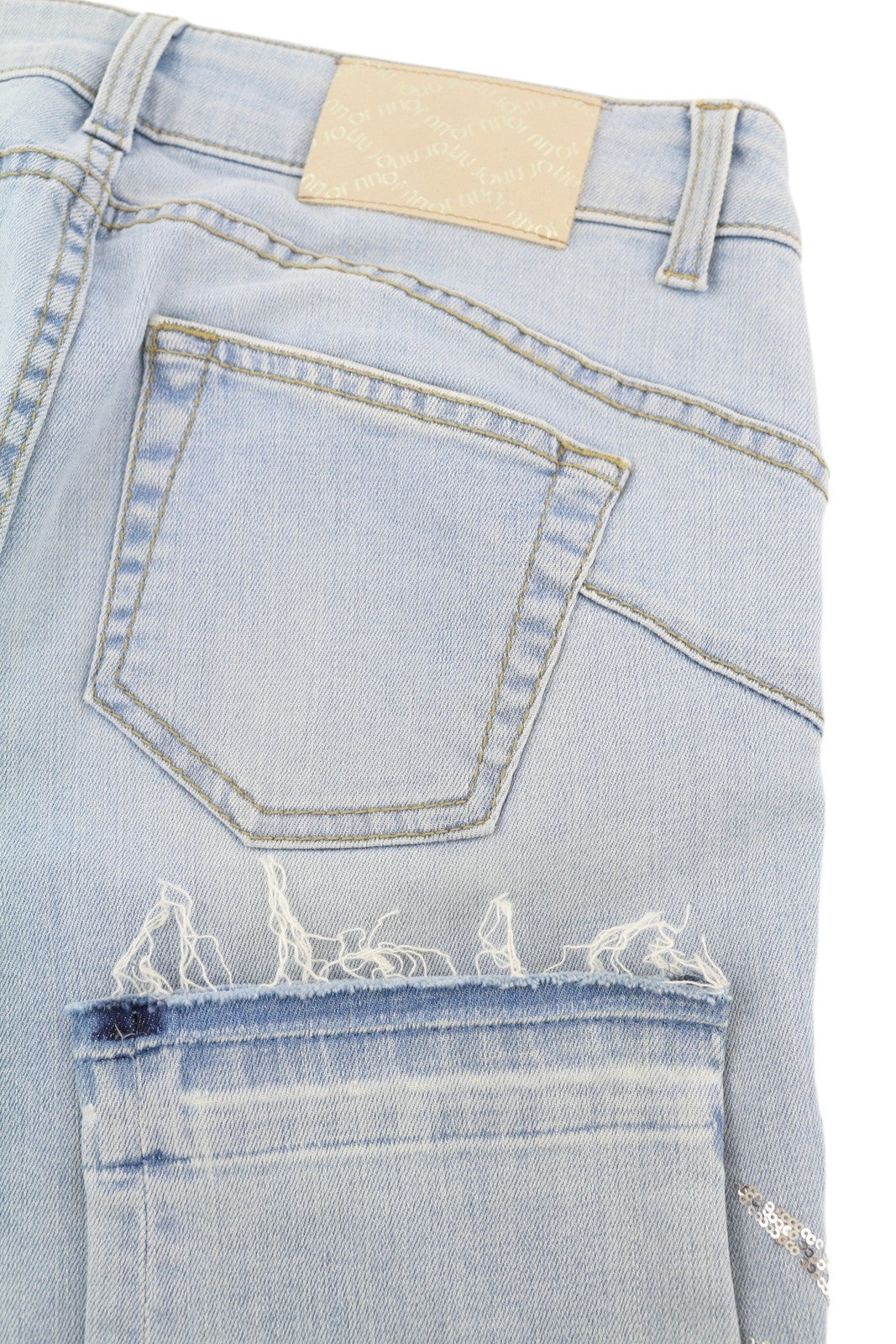 LIU JO New Ideal Women Jeans W28 Denim Blue Washed Skinny Fit Sequin Details