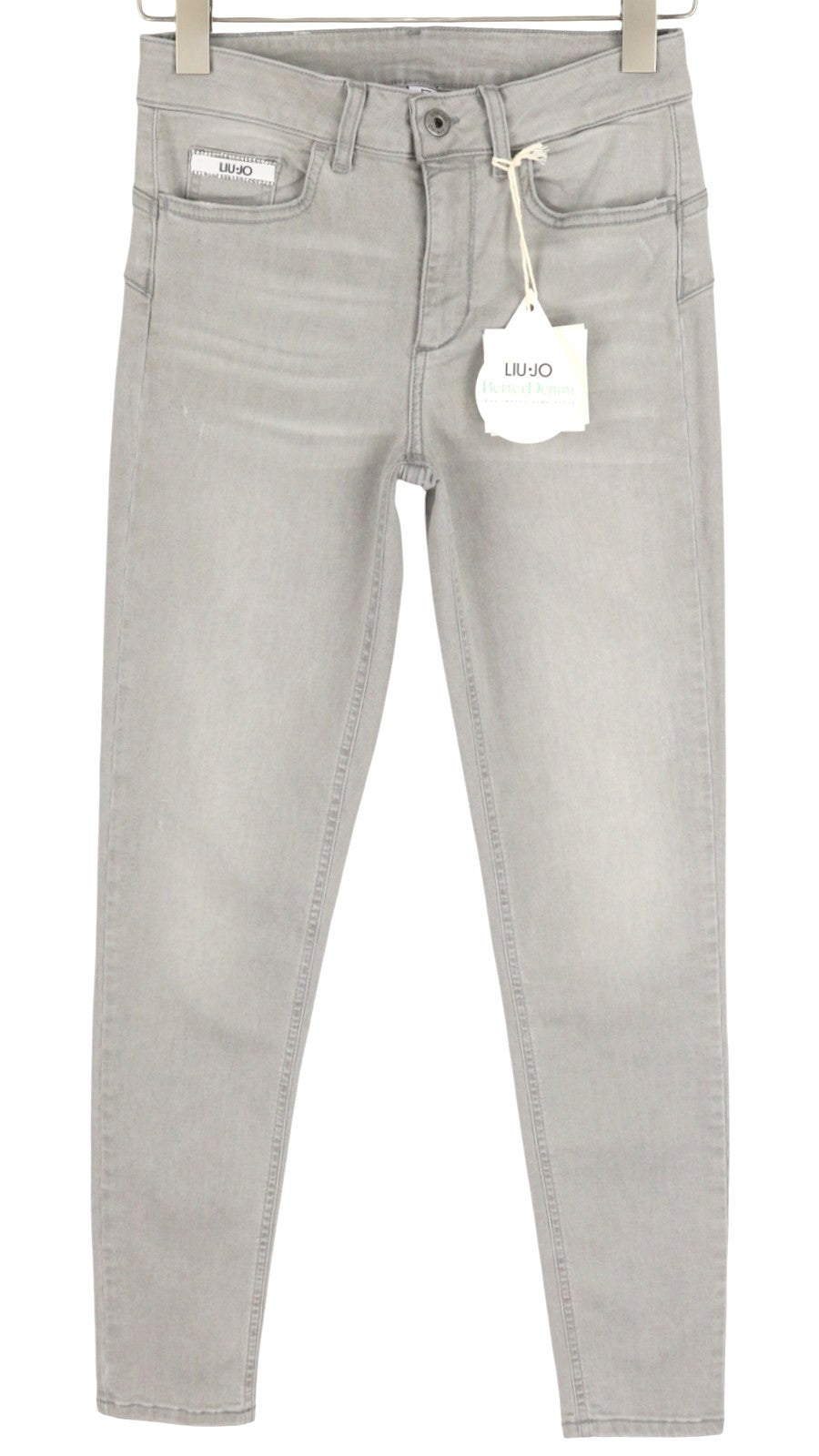 LIU JO Divine Women Jeans W28 Denim Grey Washed Skinny Fit Zip Fly Logo